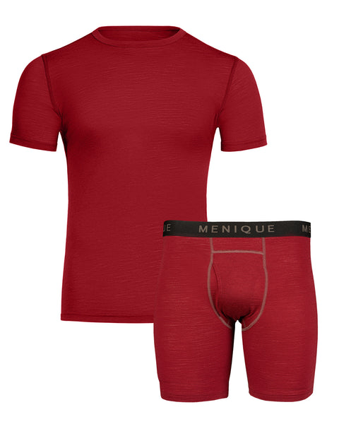 Men&#39;s T-Shirt &amp; Boxers 2-Piece Royal Cherry