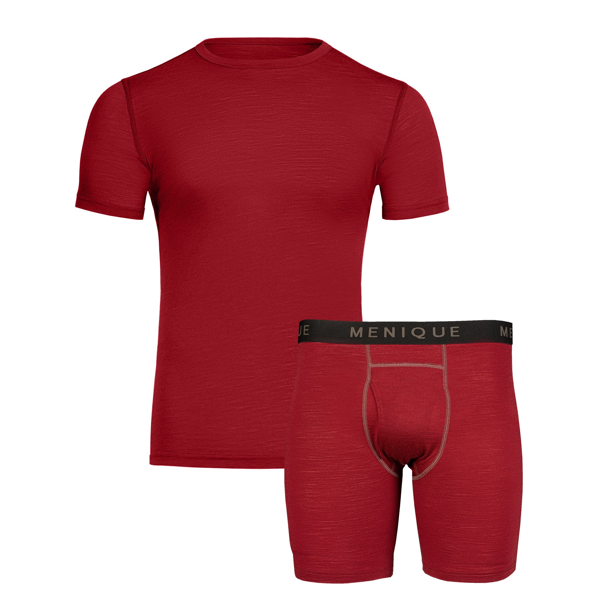 menique merino mens boxer briefs shirts set royal cherry red