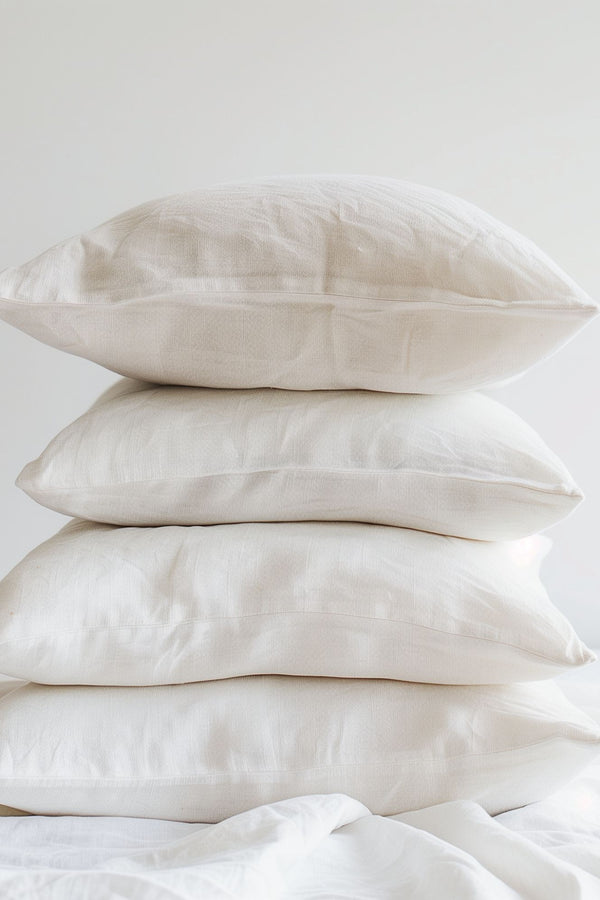 Linen Bed Pillowcase in pure white