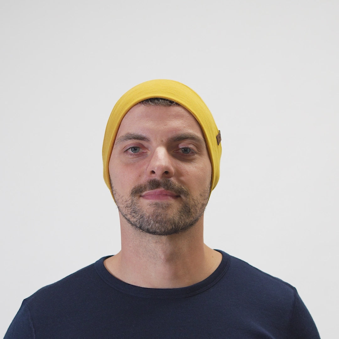 Men's Merino Beanie Yellow