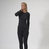 Women's 160 Long Sleeve & Bottoms 2-Piece Black