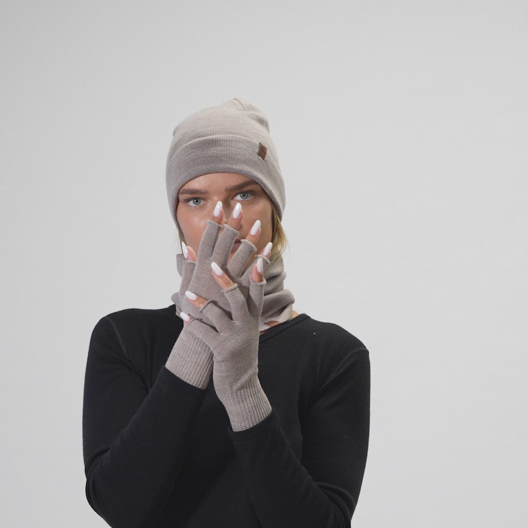 Merino Fingerless Liner Gloves for Women