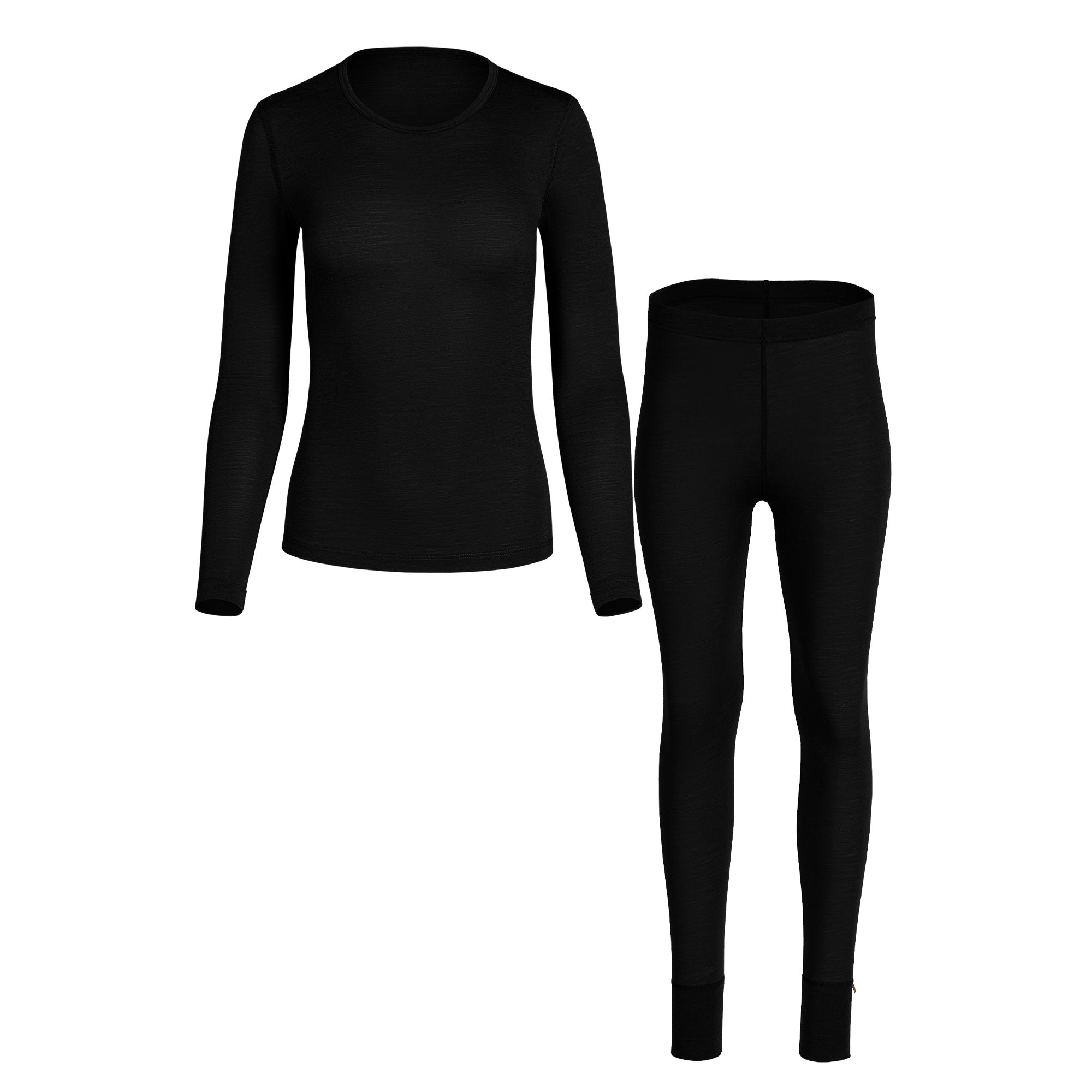 Women's 160 Long Sleeve & Bottoms 2-Piece Black