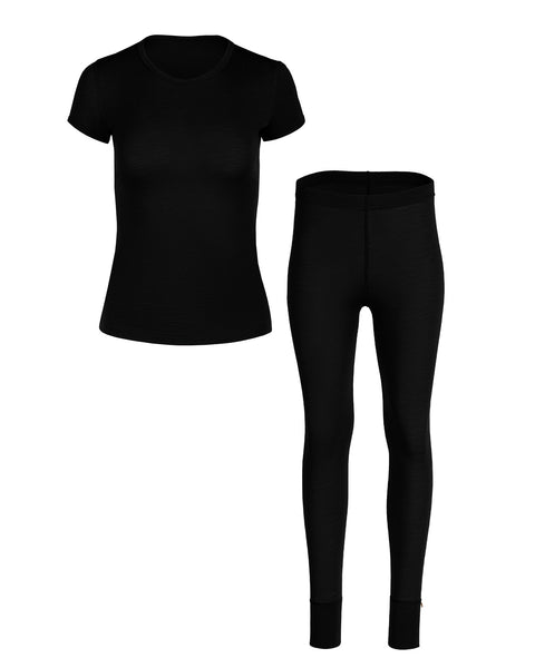 Packshot of womens short sleeve and leggings set