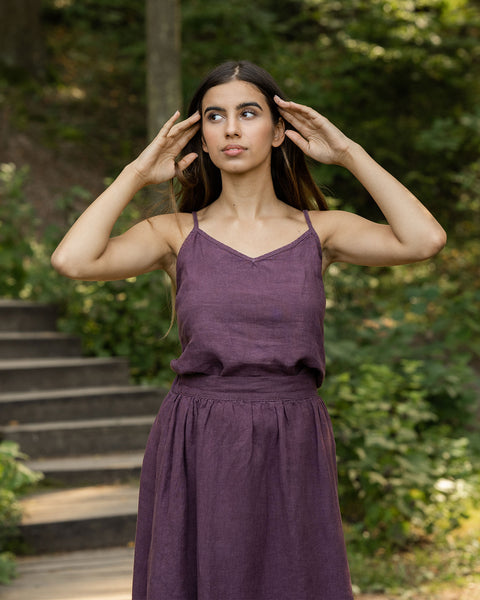 Linen Slip Top Kim Shadow Purple