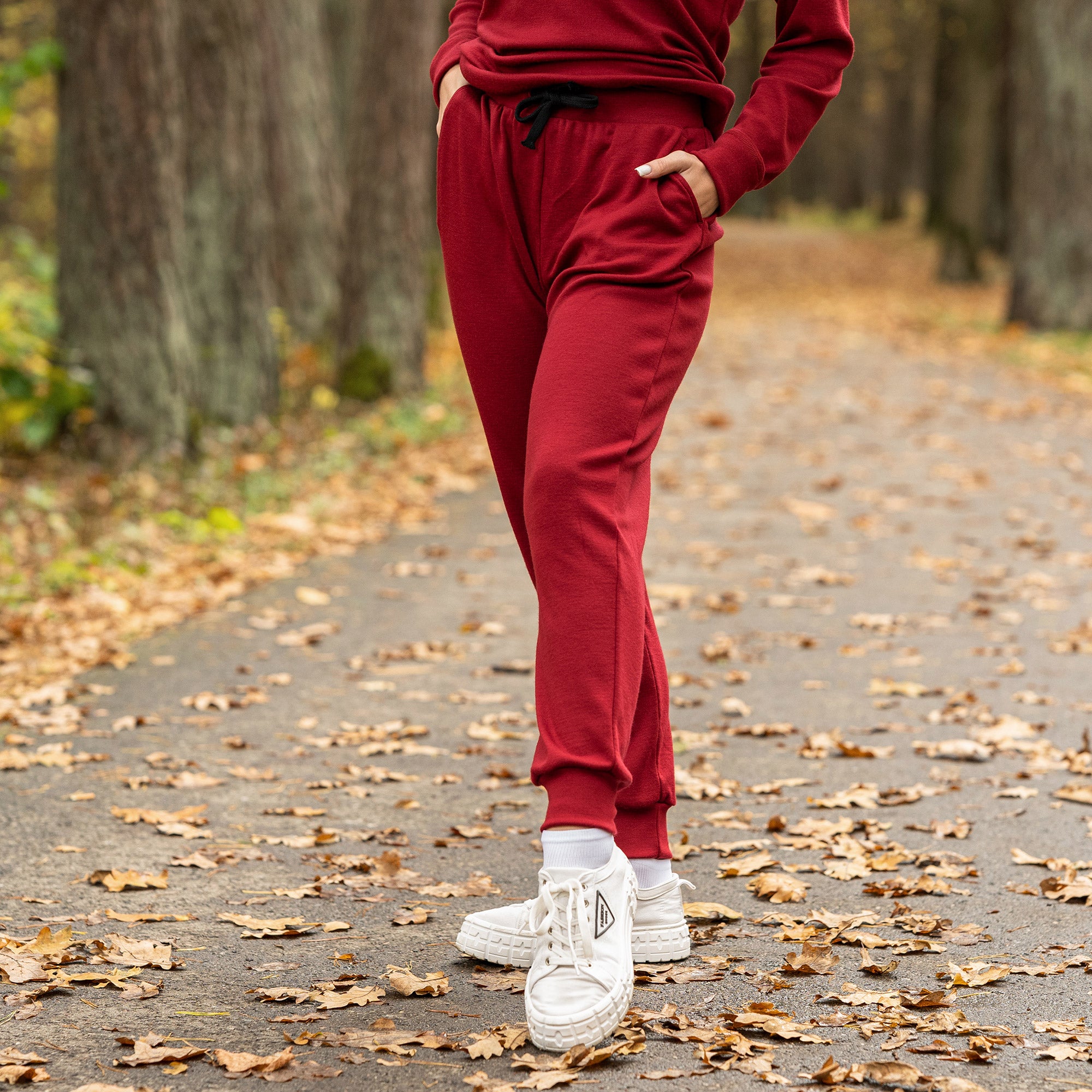 Red sweatpants discount