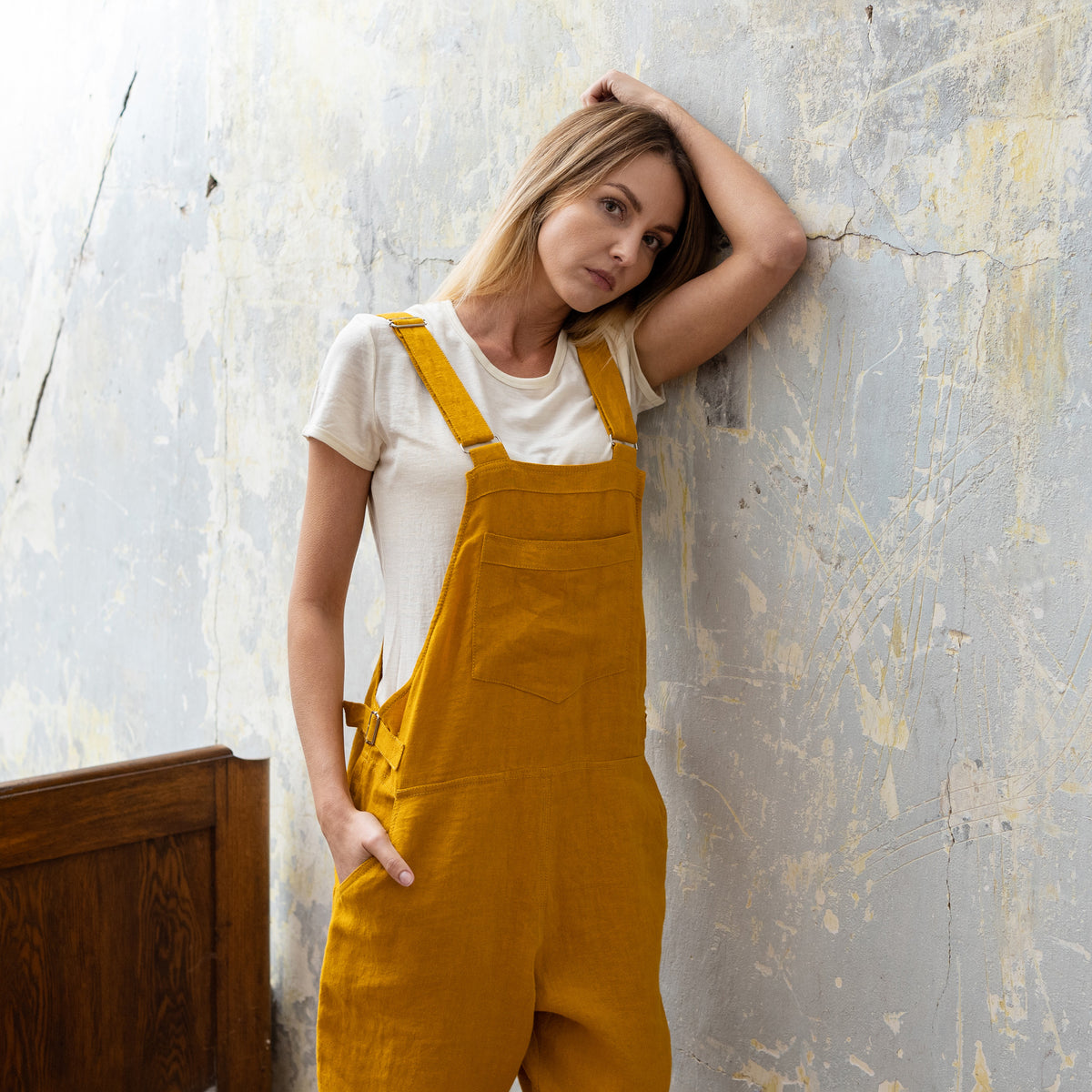 Mustard store yellow overalls