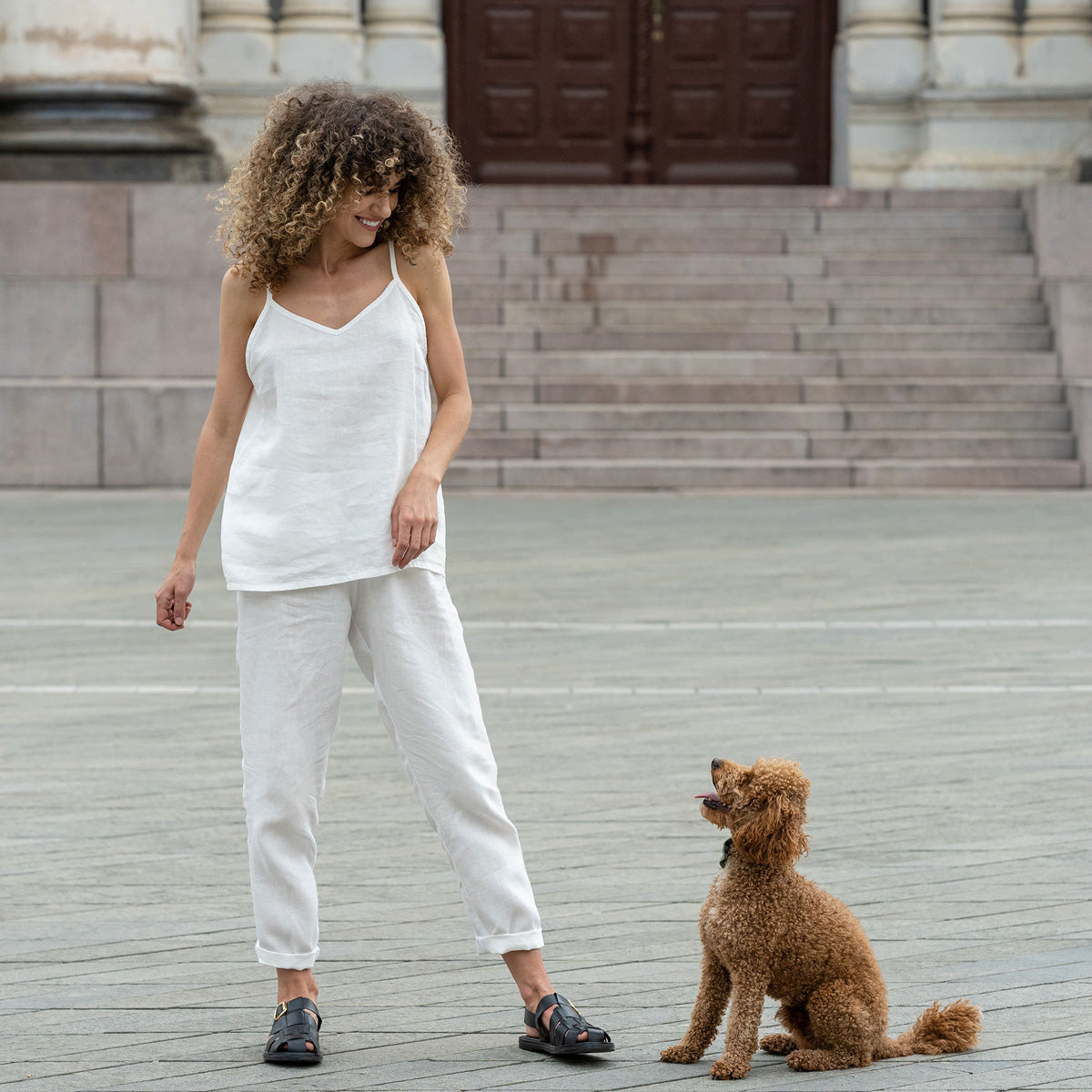 Linen Pants for Women Dakota Pure White ❤️ menique