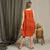 Linen Smock Dress Eliza Cinnamon Red