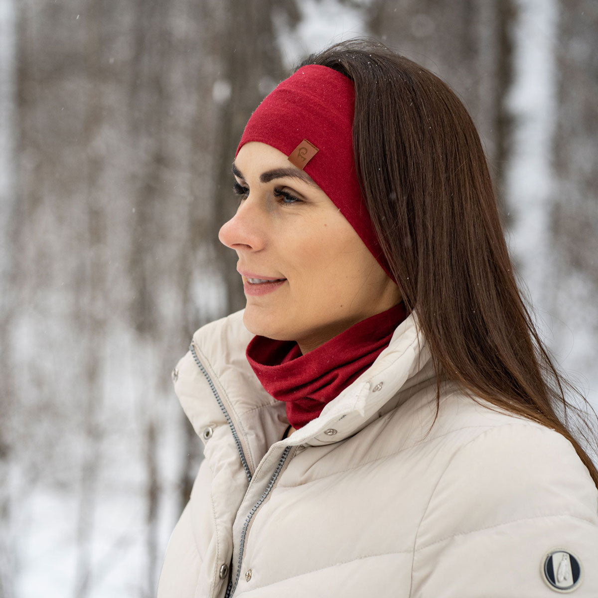 Women's Headband and Gaiter Set Royal Cherry